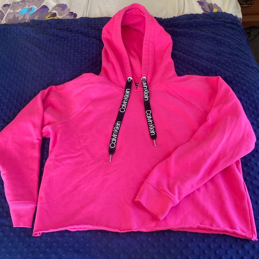 Calvin Klein size, large pink crop sweatshirt